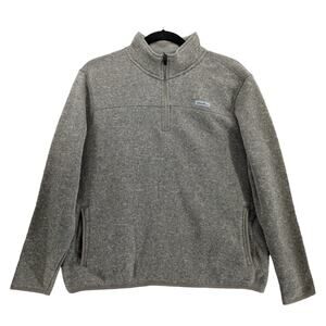 Eddie Bauer Fleece Sweater XXL Oatmeal Tan Classic Fit High Neck‎ 1/4 Zip Staple